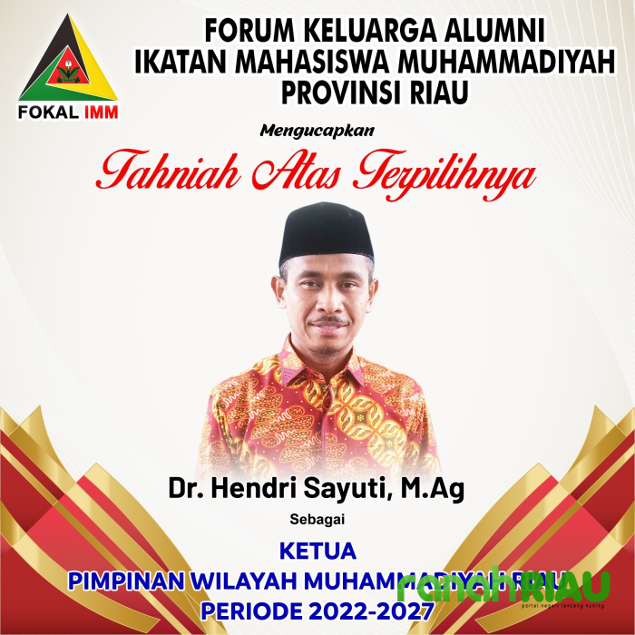 Hendri Sayuti diamanahkan sebagai Ketua Muhammadiyah Riau, Saidul Amin: Kita perlu Regenerasi